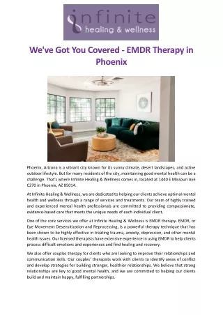 We've Got You Covered - EMDR Therapy in Phoenix