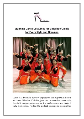 Stunning Dance Costumes for Girls: Buy Online for Every Style and Occasion