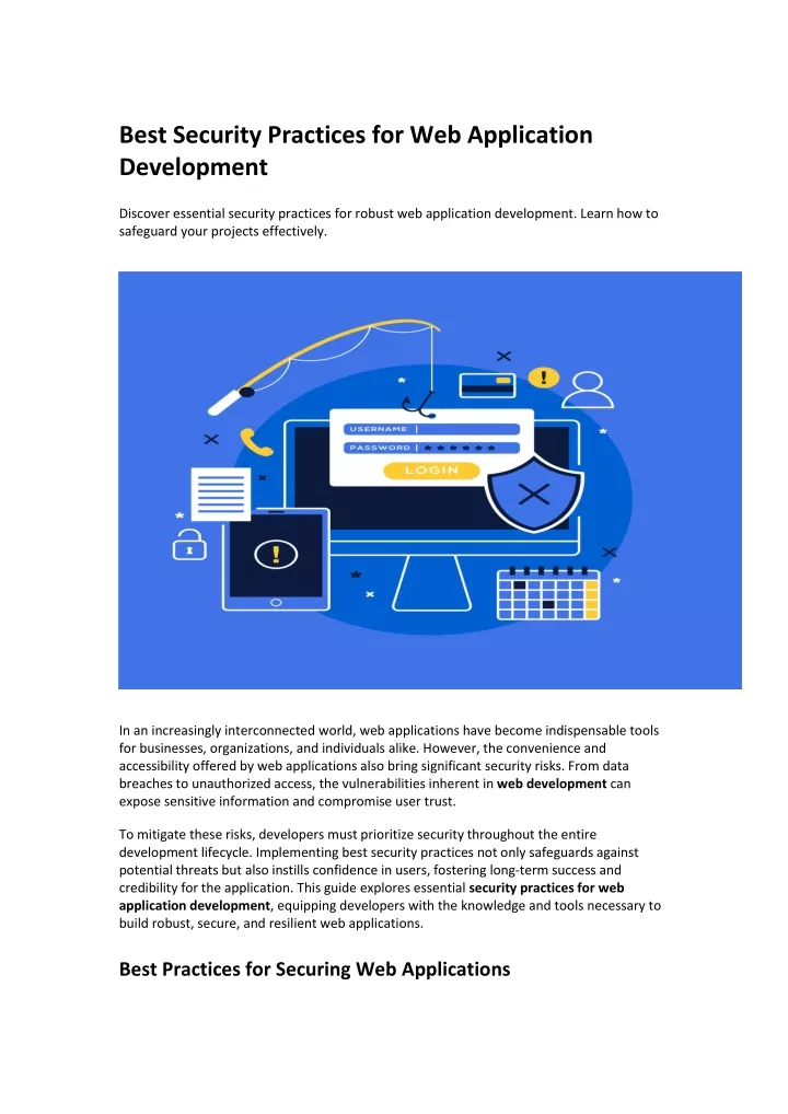 best security practices for web application