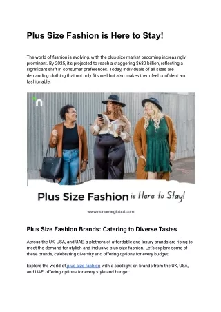 Plus Size Fashion is Here to Stay