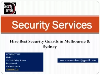 Best Security Services in Melbourne