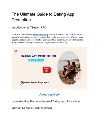 The Ultimate Guide to Dating App Promotion