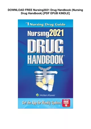 DOWNLOAD FREE  Nursing2021 Drug Handbook (Nursing Drug Handbook) [PDF EPUB