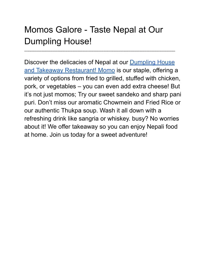 momos galore taste nepal at our dumpling house