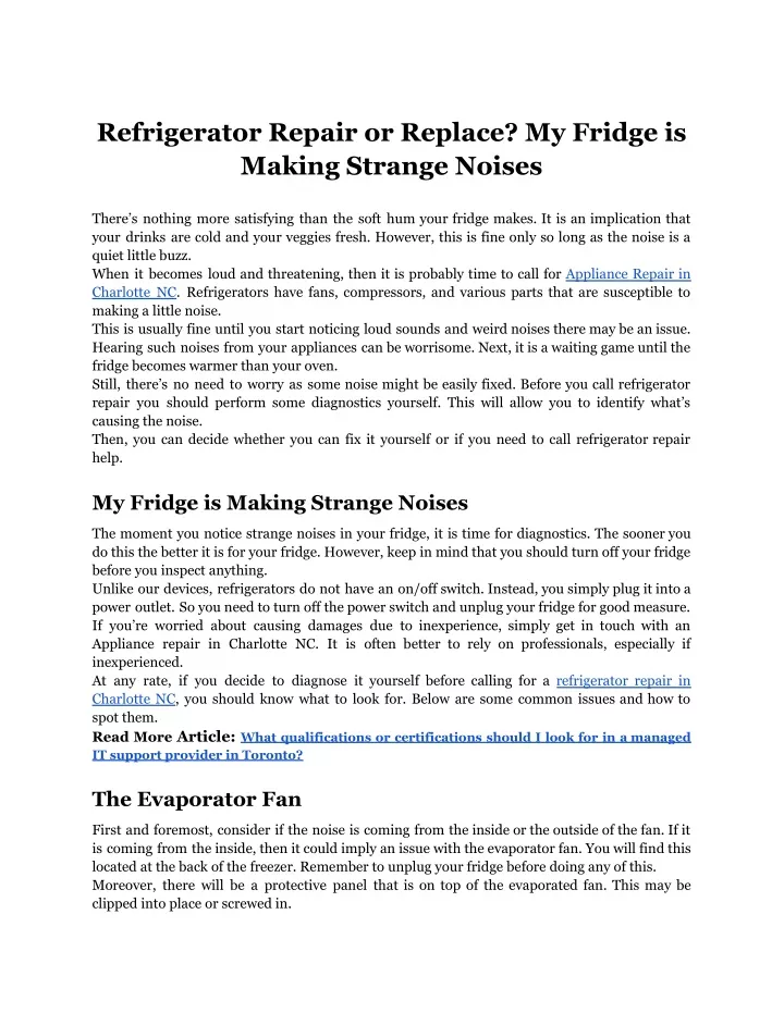 refrigerator repair or replace my fridge