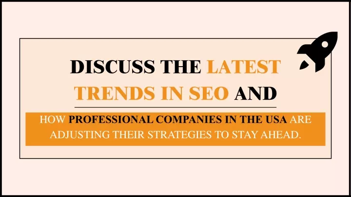 discuss the latest trends in seo and