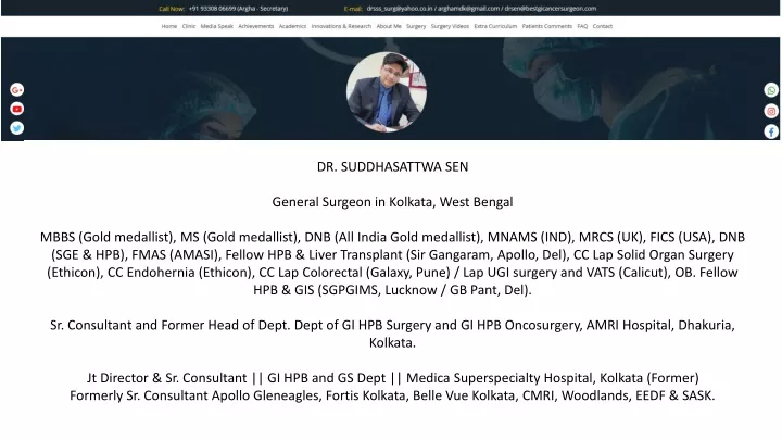 dr suddhasattwa sen general surgeon in kolkata