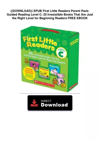 ((DOWNLOAD)) EPUB  First Little Readers Parent Pack: Guided Reading Level C: