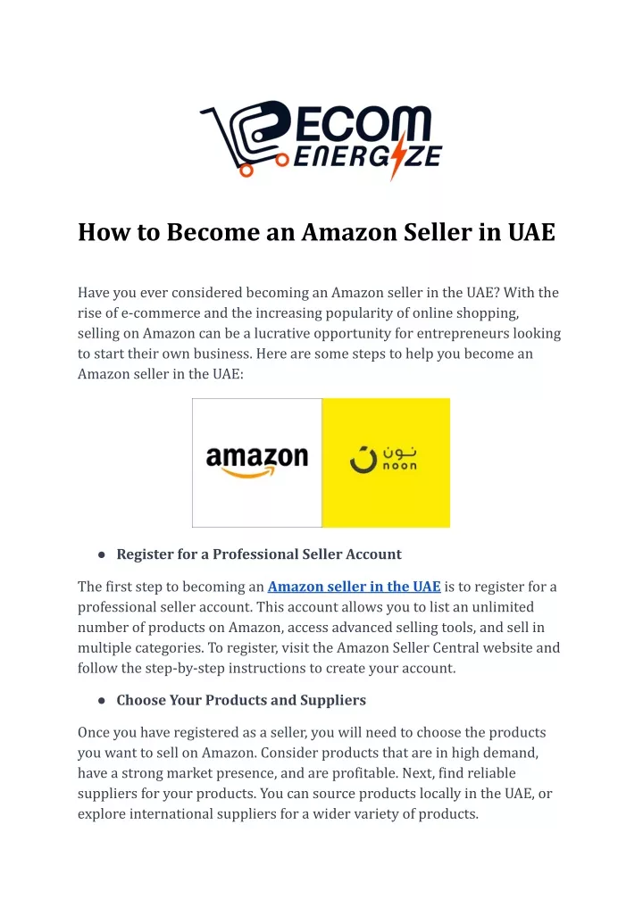 how to become an amazon seller in uae