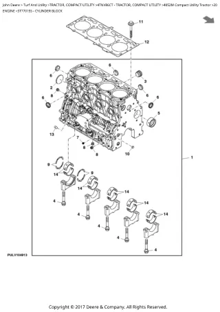 John Deere 4052M Compact Utility Tractor Parts Catalogue Manual (PC12008)