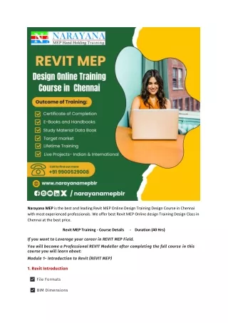 Revit MEP Online Design Training course in Chennai