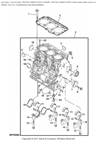 John Deere 4105 Compact Utility Tractor Parts Catalogue Manual (PC9734)