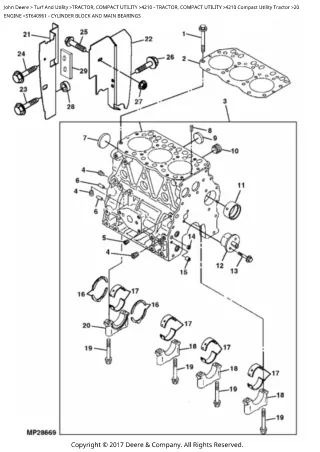 John Deere 4210 Compact Utility Tractor Parts Catalogue Manual (PC2918)