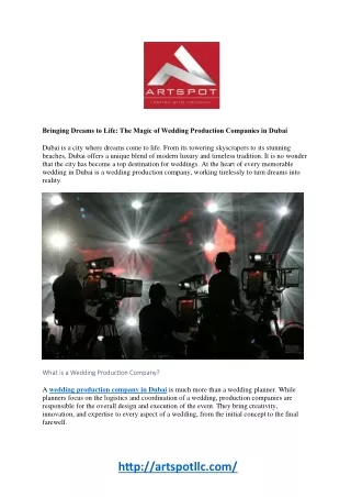 wedding production company in dubai