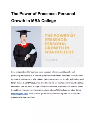 The Power of Presence_ Personal Growth in MBA College