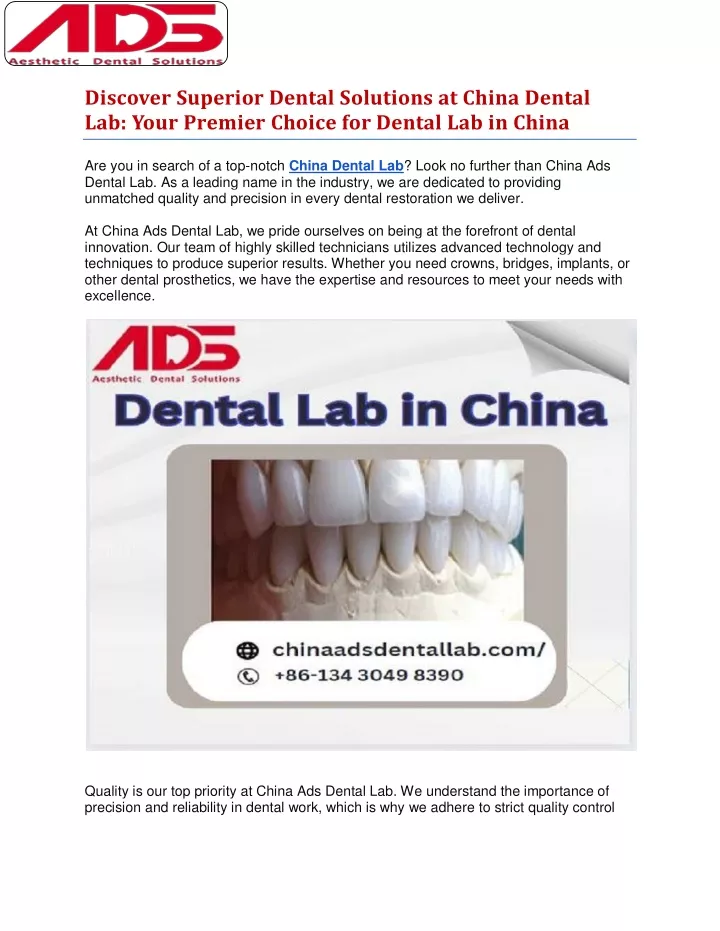 discover superior dental solutions at china