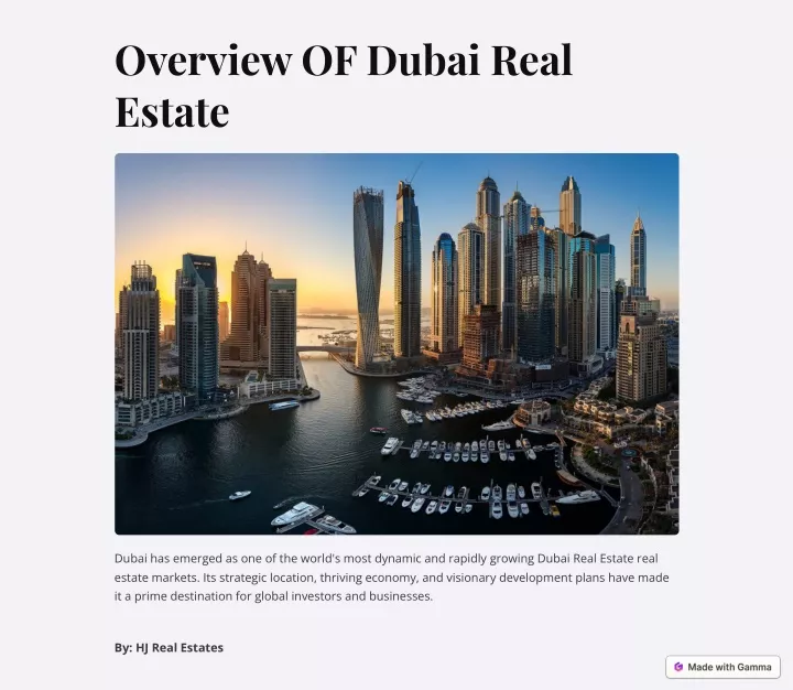 overview of dubai real estate
