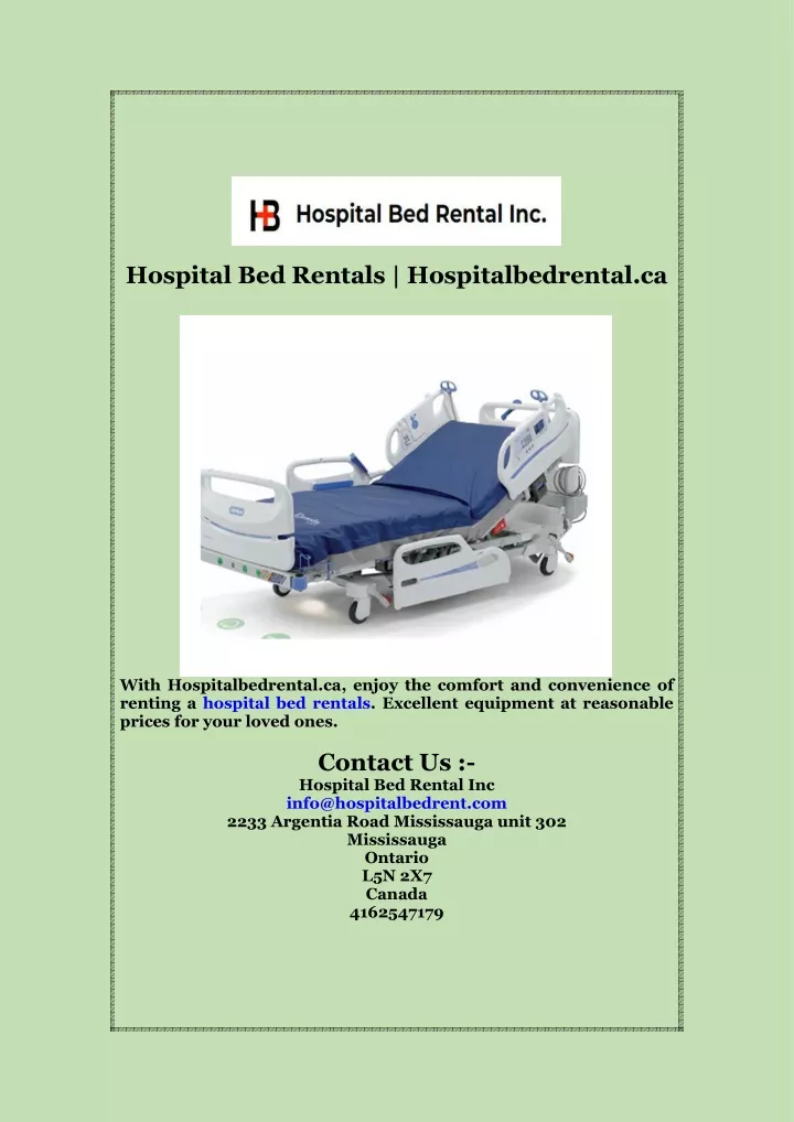 hospital bed rentals hospitalbedrental ca