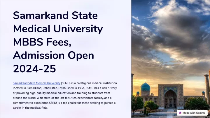 samarkand state medical university mbbs fees
