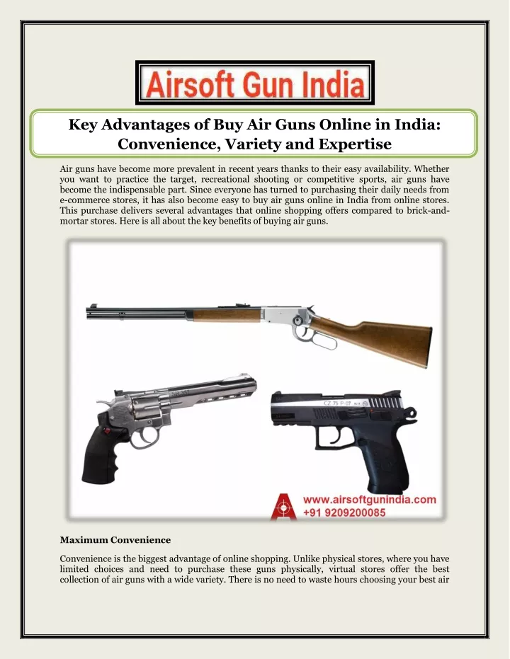 key advantages of buy air guns online in india