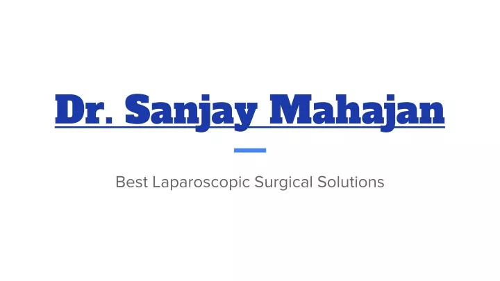 dr sanjay mahajan