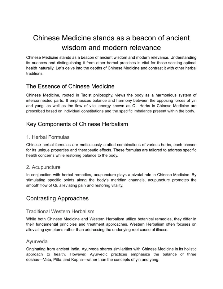 chinese medicine stands as a beacon of ancient