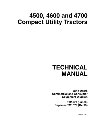 John Deere 4700 Compact Utility Tractor Service Repair Manual