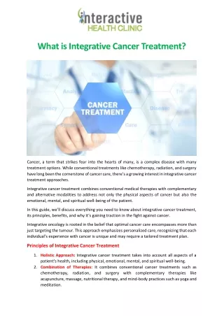 What is Integrative Cancer Treatment