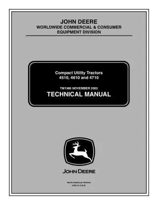 John Deere 4710 Compact Utility Tractor Service Repair Manual
