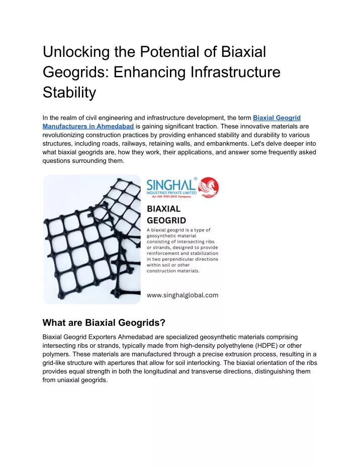 unlocking the potential of biaxial geogrids