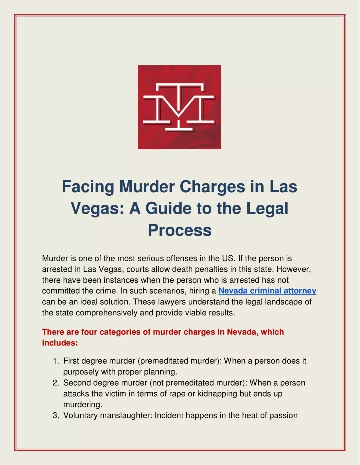 facing murder charges in las vegas a guide