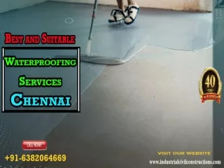 Best Waterproofing Services Chennai , Coimbatore , Tiruppur , Kanchipuram , Pondi , Vellore