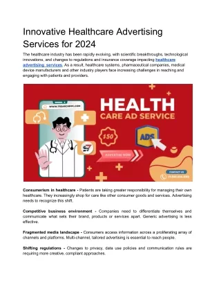 Innovative Healthcare Advertising  Services for 2024