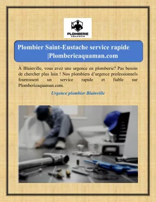 Urgence plombier Blainville | Plomberieaquaman.com