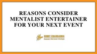 reasons consider mentalist entertainer for your next event