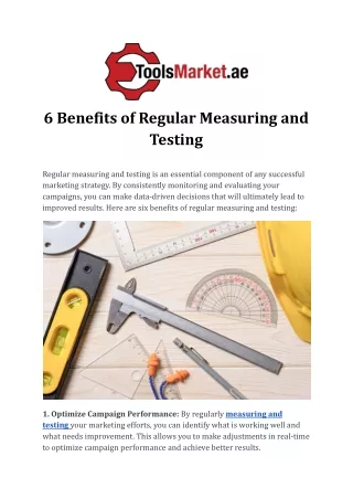 6 Benefits of Regular Measuring and Testing