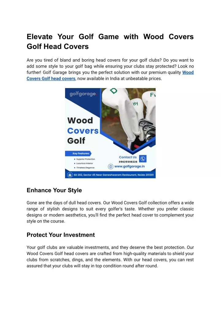 elevate your golf game with wood covers golf head