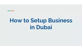 How to Setup Business in Dubai