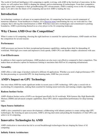 The Future of AI Computing: How AMD is Shaping the Industry