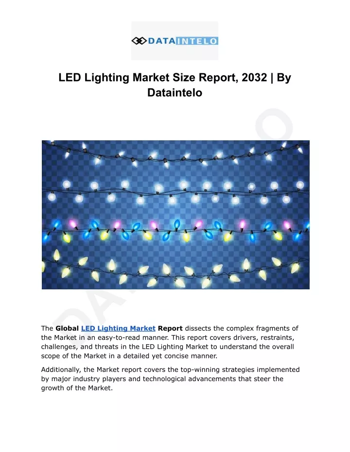 led lighting market size report 2032 by dataintelo