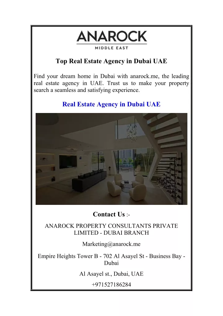 top real estate agency in dubai uae