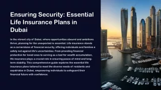 Ensuring Security Essential Life Insurance Plans in Dubai