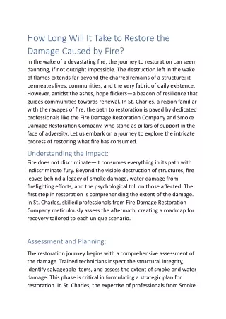 How Long Will It Take to Restore the Damage Caused by Fire.docx