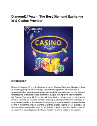 Diamond247exch_ The Best Diamond Exchange Id & Casino Provider