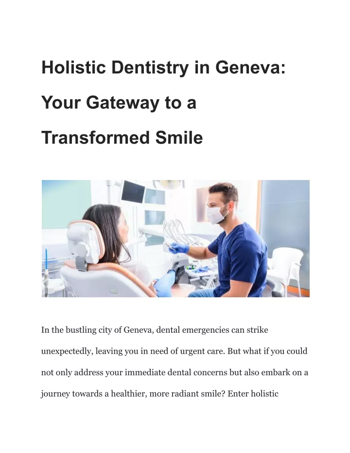holistic dentistry in geneva