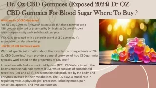 Dr OZ CBD Gummies