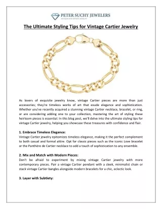The Ultimate Styling Tips for Vintage Cartier Jewelry