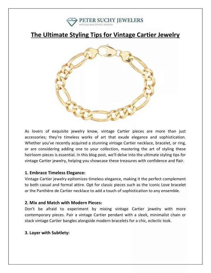 PPT - The Ultimate Styling Tips for Vintage Cartier Jewelry PowerPoint ...