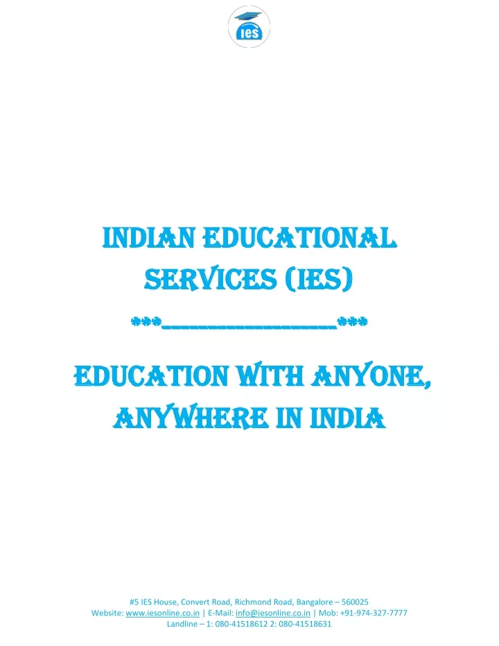 indian educational indian educational se services