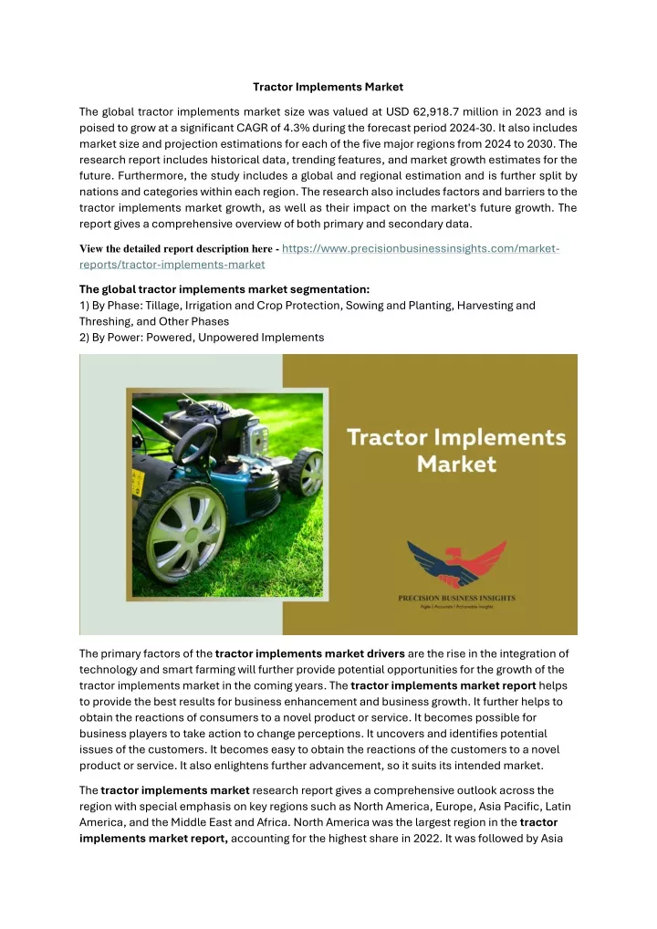 tractor implements market